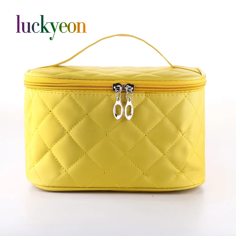 Luckyeon клетчатый чехол для макияжа складные дамские сумки косметики вместительные
