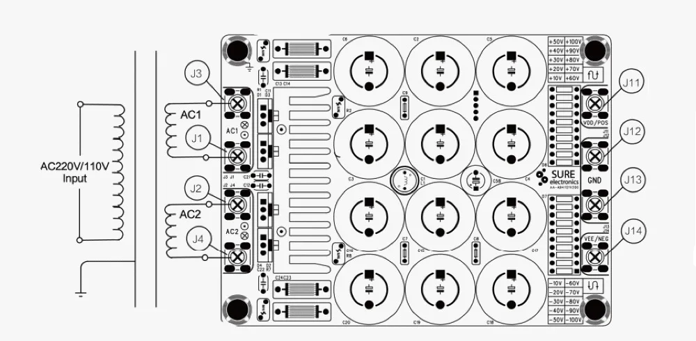 Класс D Мощность усилитель 30A 100V 37600 мкФ STTH1602CFP Питание доска преобразователь переменного тока в постоянный, Мощность усилитель, выпрямитель фильтр Мощность доска