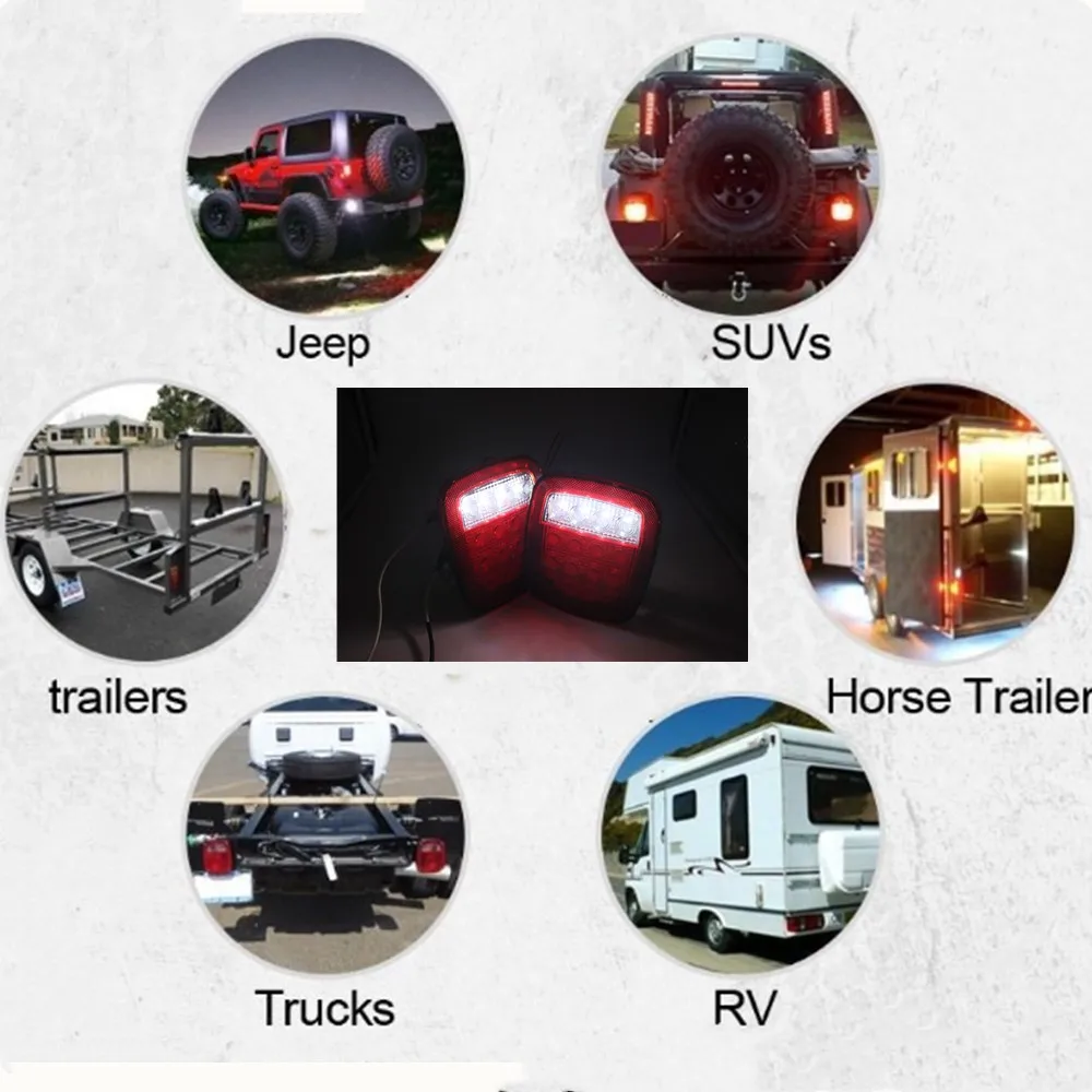СВЕТОДИОДНЫЙ грузовик прицепа лодки хвост светильник в сборе для 76 06 Jeep