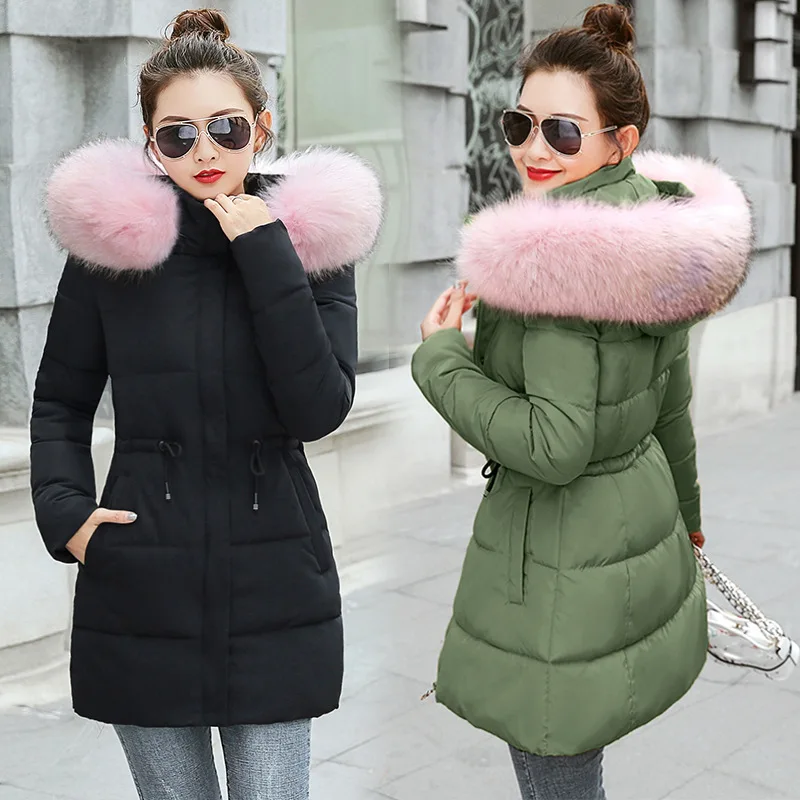 Зимняя пуховая куртка для женщин 2021 парки из искусственного меха модная теплая
