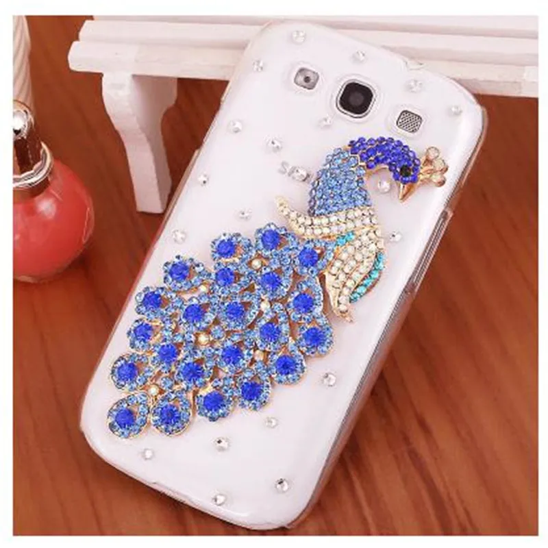Роскошные Металл павлин чехол для Samsung Galaxy S2 S3 S4 S5 Mini S6 S7 S8 S9 плюс J1 мини J2 j3 J5 J7 2016 2017