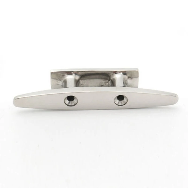 1 pcs 4&quot Marine Boat Flat Top Low Cleat Deck Silhouett 316 Stainless Steel Hardware GW |