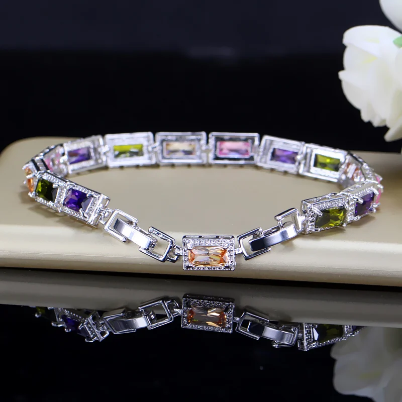 Женский браслет с кристаллами серебристого цвета 6 цветов|bracelets for|bracelets for womenfor