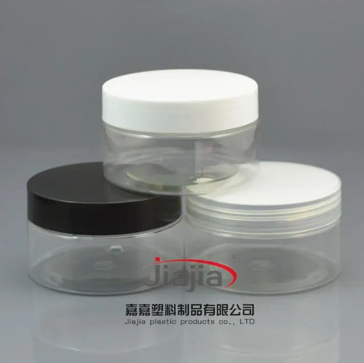 

120ml Empty Container for Styling Gel Hair Wax 120g Cream Jar PET Packaging Clear Jar with clear/white/black lid,thick base