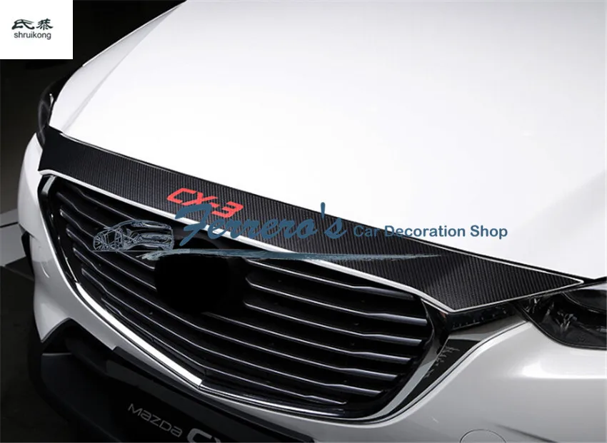 1 шт., углеродное волокно, искусственная кожа для- Mazda CX-3 CX3 CX 3 DK, автомобильные наклейки, автомобильные аксессуары, автомобильная Передняя Крышка Капота