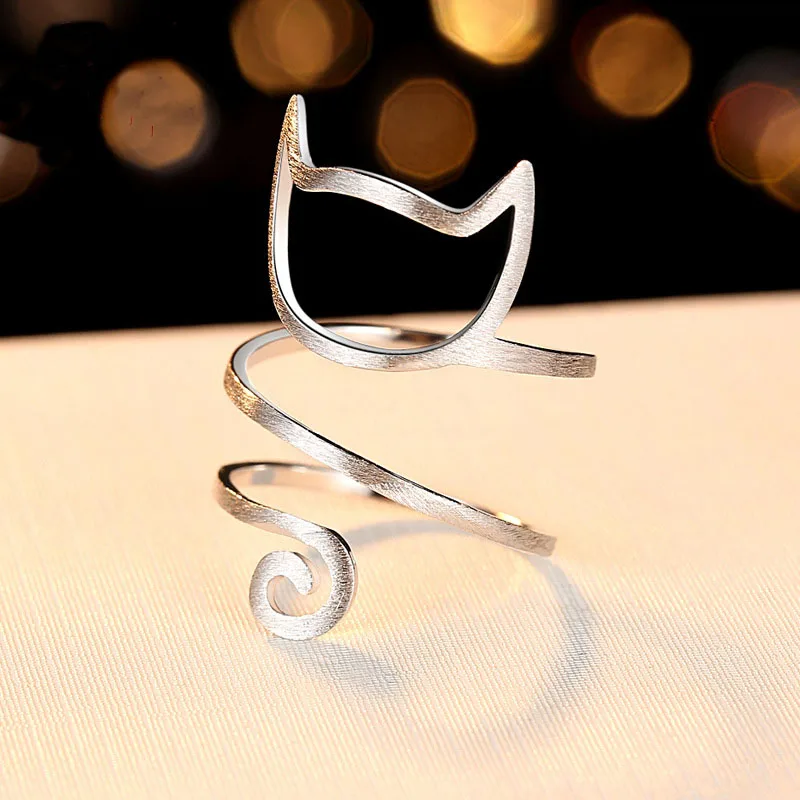 Горячие девушки Модные украшения Серебро 925 пробы кольцо милое с дизайном