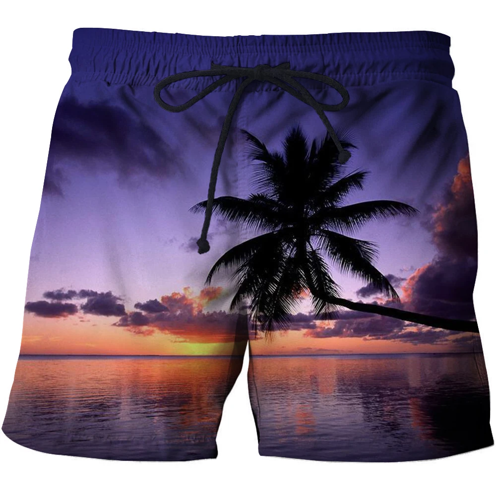 

Coconut Tree 3D Print Summer Surfing Beach Shorts Masculino Men Pant Printed Board Shorts Anime Short Plage Quick Pant