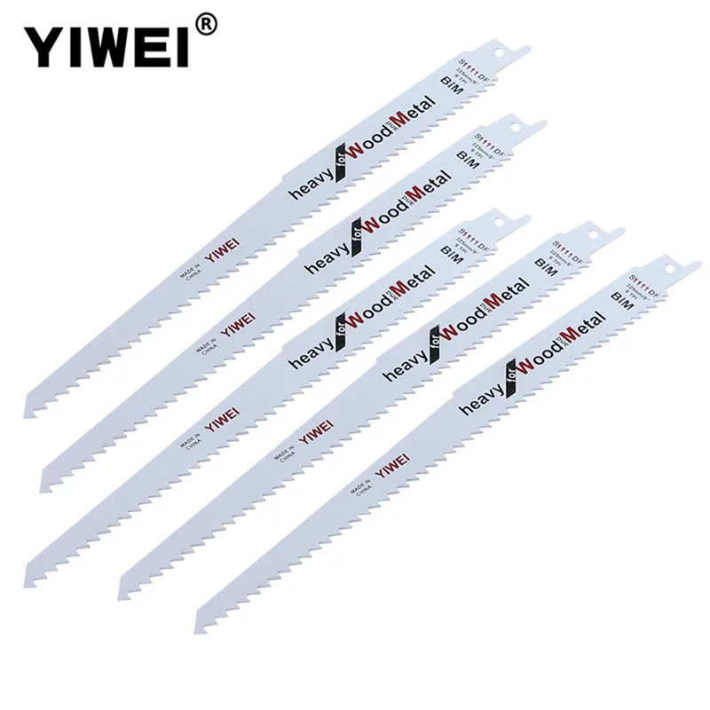 

YIWEI 6TPI набор лезвий сабельной пилы для резки дерева/металла для многоинструментальной резки пластиковых деревообрабатывающих лезвий S1111D