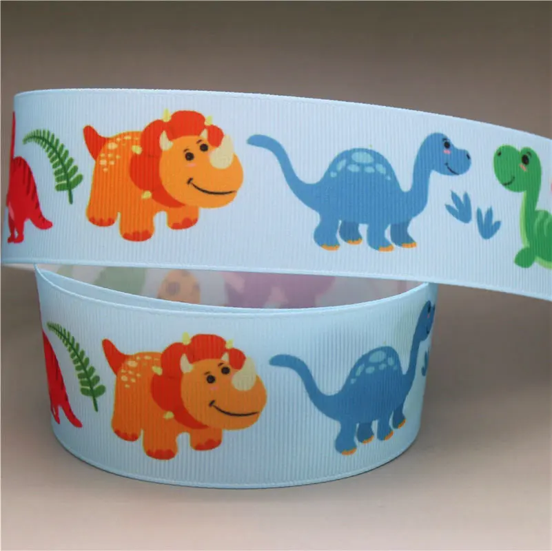 DHK 1 5 '✐ ярдов динозавр Акула Рыба печатная grosgrain ленточный аксессуар