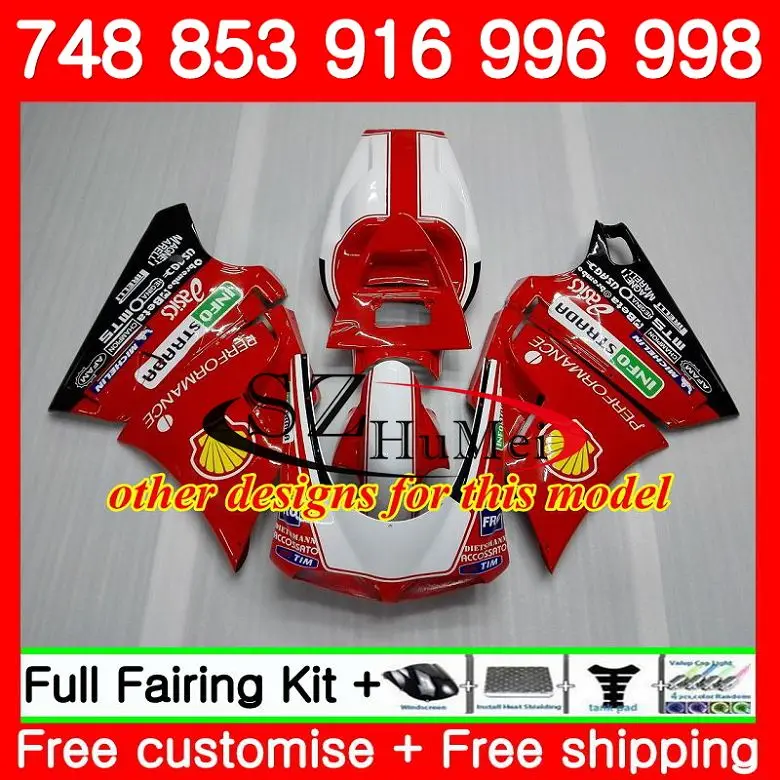 Боди для DUCATI 748 853 916 топ красный белый 94 95 96 97 98 99 00 01 02 97SH9 996 998 S 1994 1996 1998 1999 2000 2001 2002