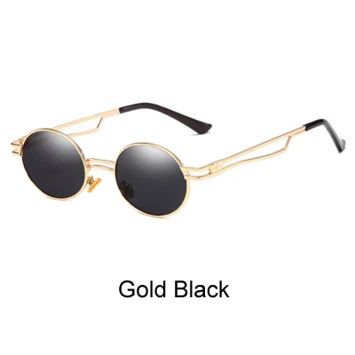 Gold Black Ralferty Винтажные Солнцезащитные очки для женщин и мужчин круглые металлические солнцезащитные очки женские мужские солнцезащитные очки в стиле хип-хоп ретро круглые оттенки черные Oculo X9101 - Цвет линз: Gold Black