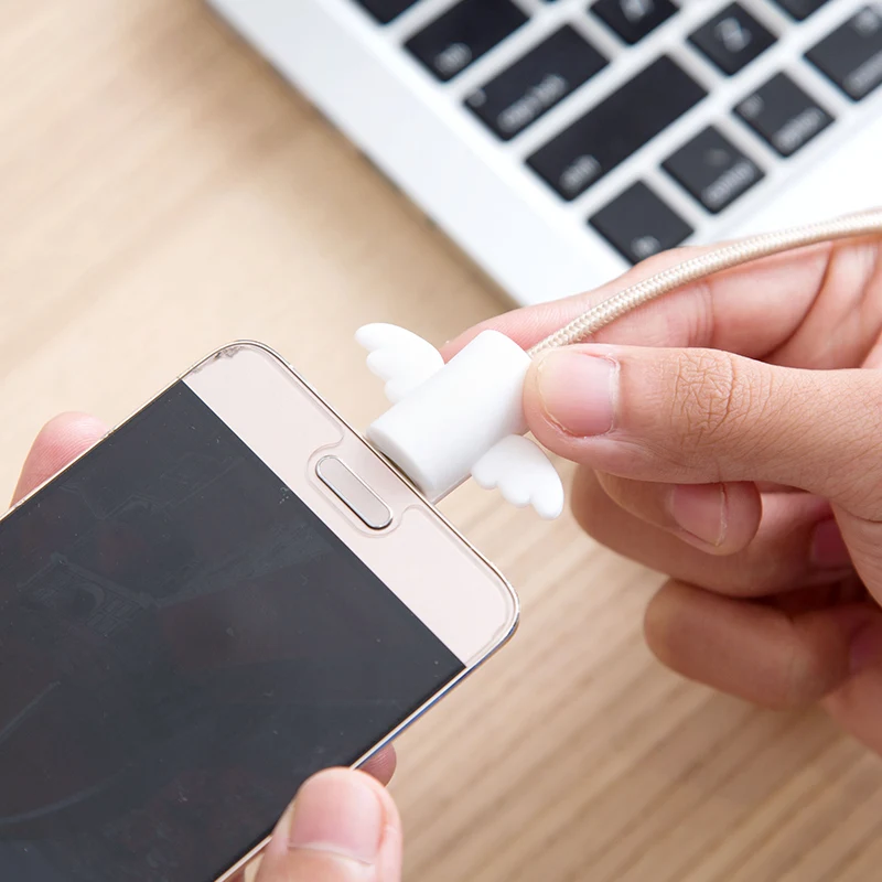 2 шт./компл. с рисунком и нашивкой в виде ангельских USB кабель защитный AWG защитной