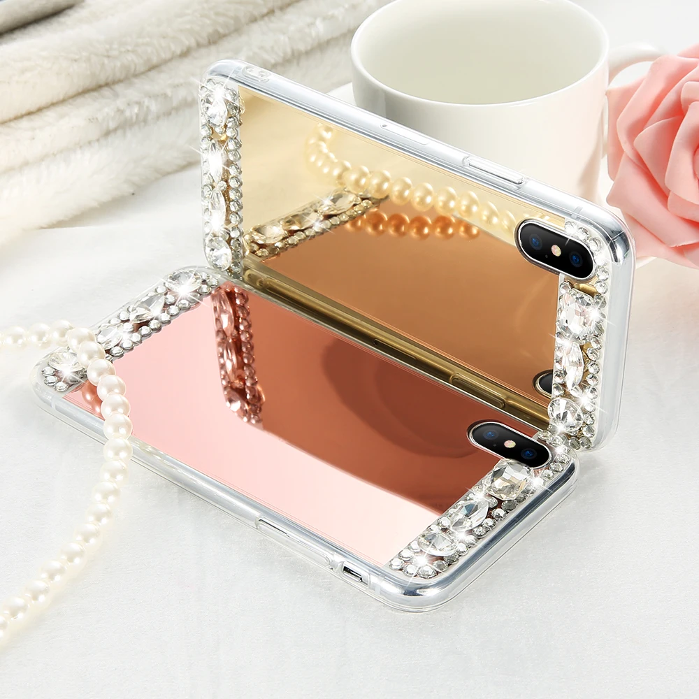 KISSCASE Diamond Mirror Case For iPhone 5 5S SE 6 6S 7 Plus X TPU Fashion Ultra Thin Soft Phone Accessories Cover |