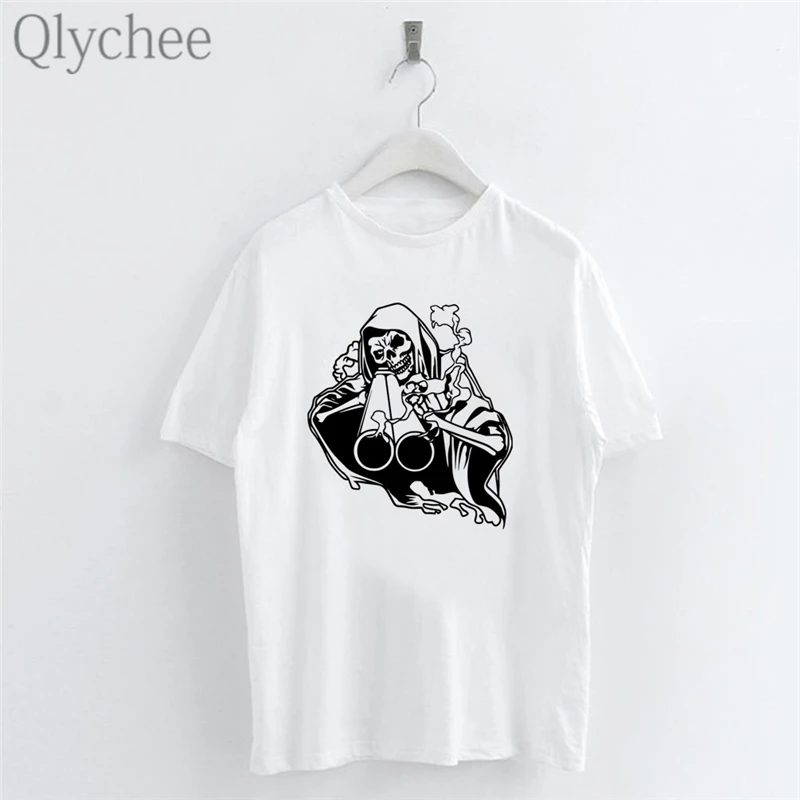 Qlychee Harajuku Devil Series женские футболки с принтом вырезом лодочкой короткий рукав