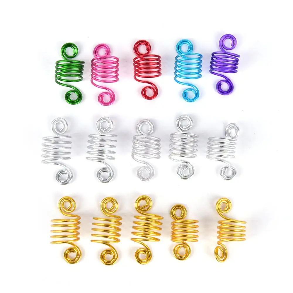 

Hot sales 30pcs/lot hair braid dreadlock beads cuffs clips braid spiral braid hair extension for accessories