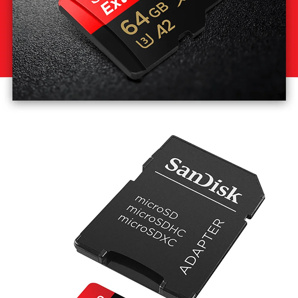 Карта памяти SanDisk Extreme Pro Micro SD карта 32 Гб 64 Гб 128 ГБ 256 Гб 400 Гб SDHC/SDXC UHS-I C10 U3 V30 A2 TF карта для дрона камеры