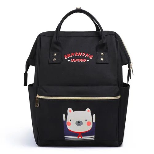 MPB95-black Новые сумки для подгузников LAND Mommy рюкзаки с персонажами мультфильмов сумки для мам рюкзак для подгузников для малышей сумка для прогулки с ребенком принт с животными MPB95 - Цвет: MPB95-black
