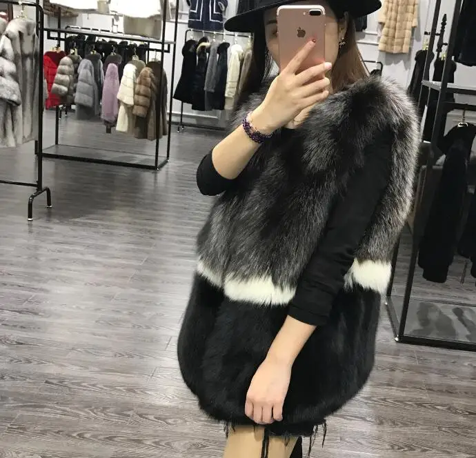 YIN FEI, натуральный Лисий мех, куртка для женщин, натуральный мех, пальто для женщин, натуральный мех, жилеты, жилет размера плюс, на заказ