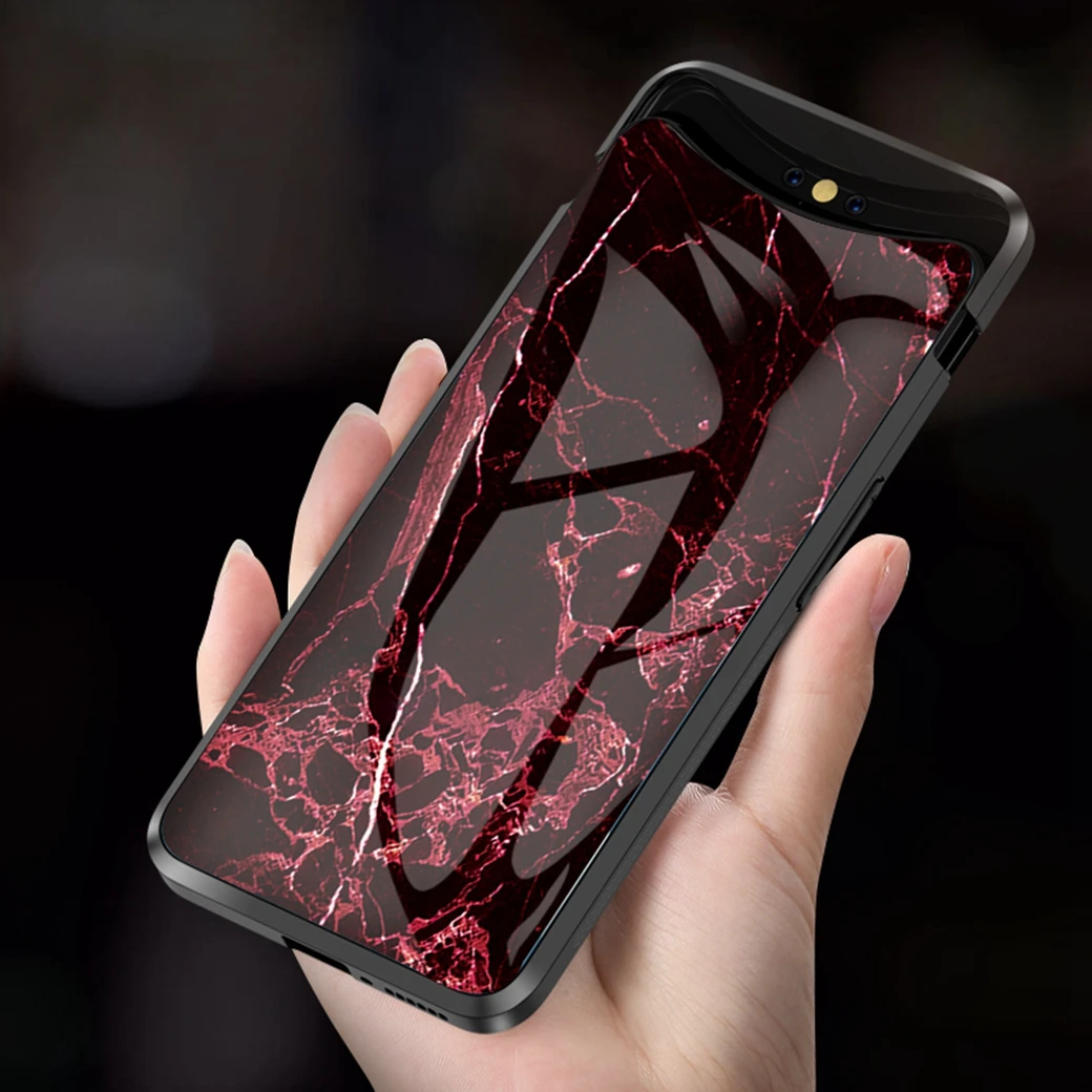 Для OPPO Find X Realme 5 Pro Чехол K3 Reno 10x Zoom мраморная стеклянная крышка защита от царапин для OPPO F9 крышка из закаленного стекла