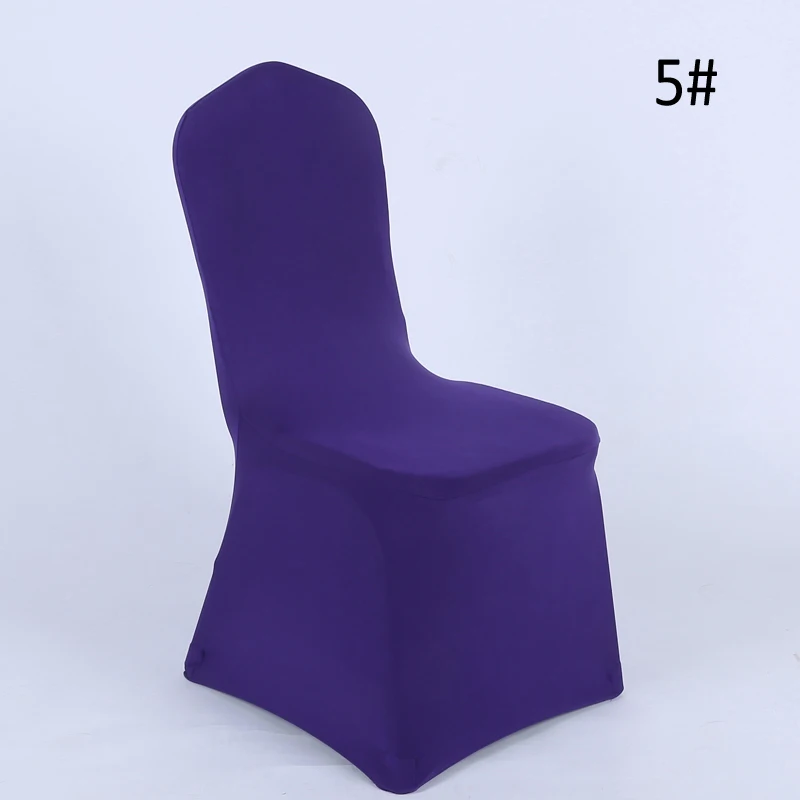 Dark Purple YRYIE 20 шт белые универсальные эластичные Чехлы для банкетных стульев из лайкры и спандекса для свадебных стульев - Цвет: Dark Purple