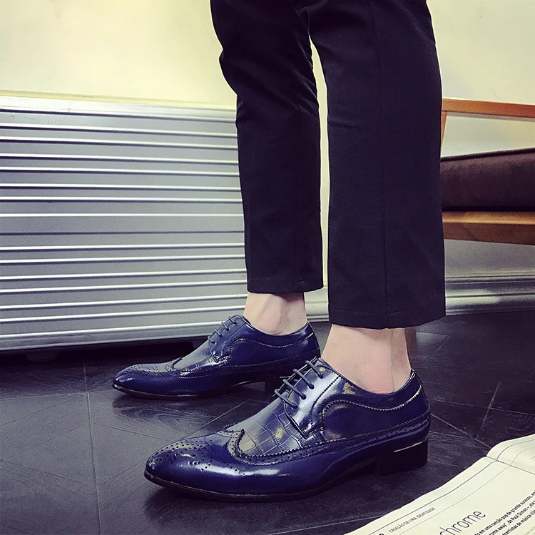 Мужские классические кожаные туфли мужские деловые свадебные на шнуровке в
