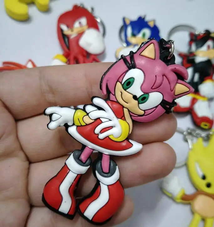 Sonic the Hedgehog PVC части и аксессуары подвеска Украшение унисекс сумка цепь Подвески брелок для ключей
