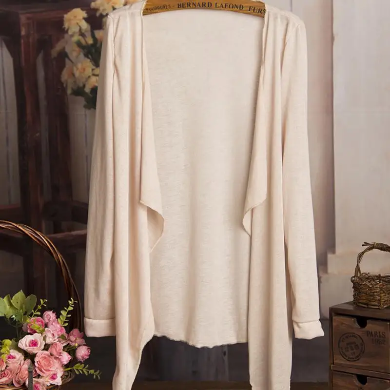 Summer cardigan female long sleeve cardigans top casual beach office ultra-thin shawl womens thin coat knitwear |