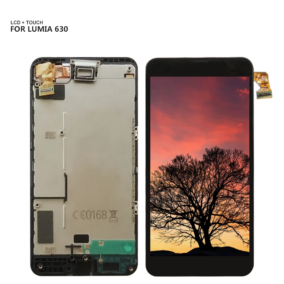 ЖК дисплей с дигитайзером и сенсорным экраном в сборе рамкой для Nokia Lumia 630