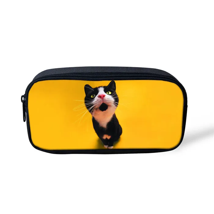 RLDZL0022K FORUDESIGNS Mochila Escolar Kawaii удивленный Кот Печать школьные сумки для детей девочек ортопедический рюкзак Карандаш сумка 3 шт. комплект - Цвет: RLDZL0022K