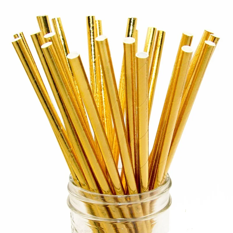 straws 8pcs 44 шт Вечерние принадлежности, одноразовые наборы для украшения, твердая крафт-Воловья бумага, десертные тарелки, тарелки для торта, посуда, ужин, экологически чистые - Цвет: straws 8pcs