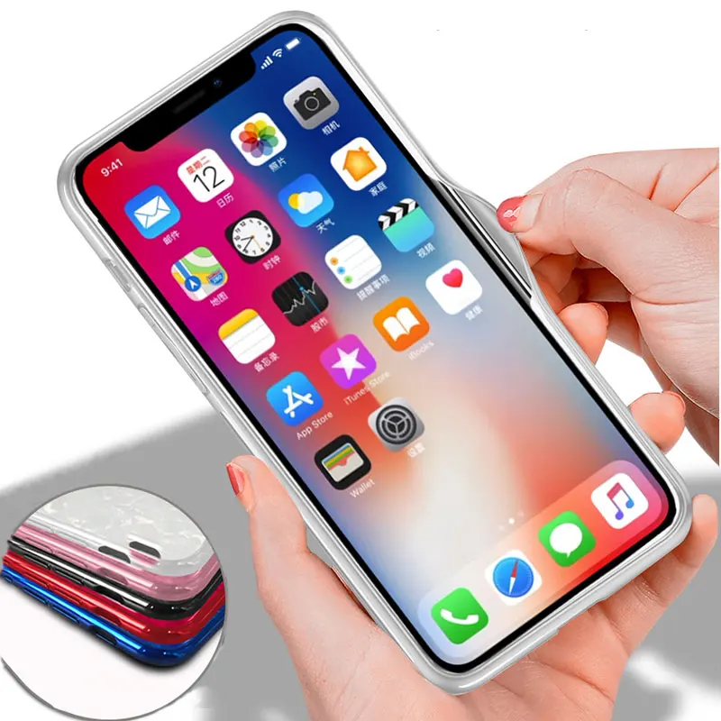 Закаленное стекло чехол для iPhone 10 8 7 Plus роскошные мраморные чехлы Чехол 6 6s X