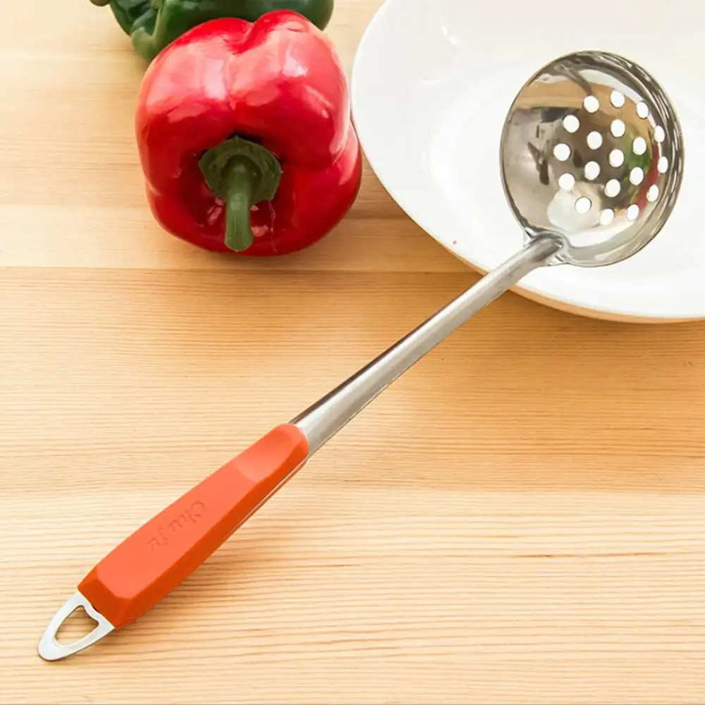 orange Colander Ручка, настенный фильтр-шумовка из нержавеющей стали, суповая ложка, ковш для супа, кухонные гаджеты, яркие цвета, инструменты для приготовления пищи, аксессуары - Цвет: orange Colander