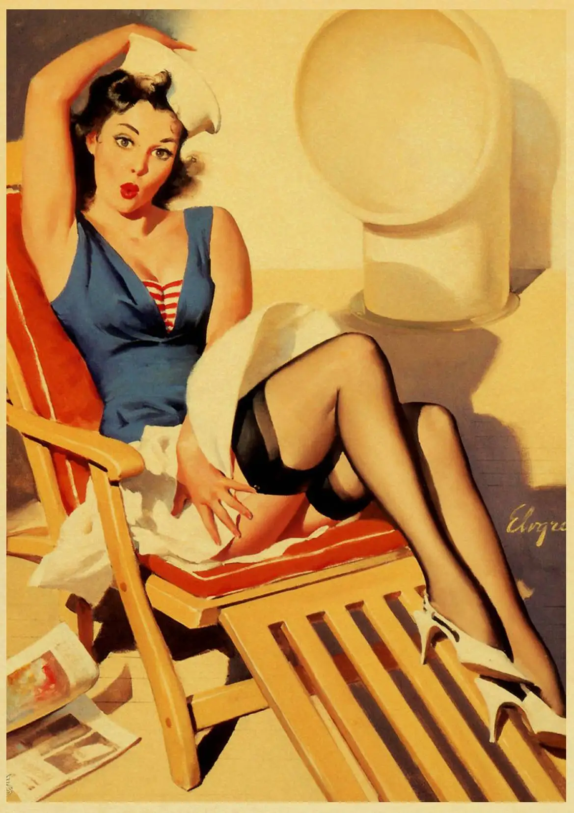 Вторая мировая война Америка Pin up girl Sexy girl винтажный бумажный плакат настенная живопись украшение дома 42X30 см 30X21 см