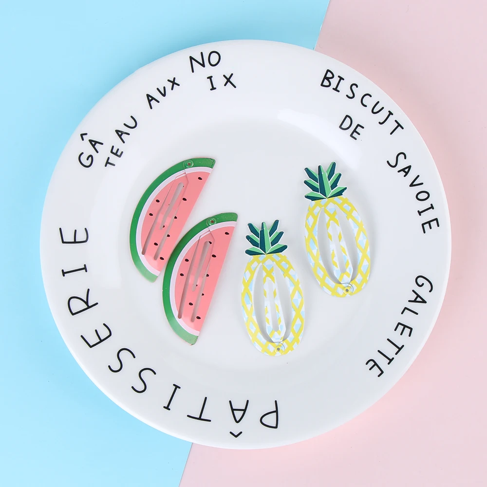 1 пара милые заколки для волос мороженое/фрукты/Русалка девочек детские Слайды