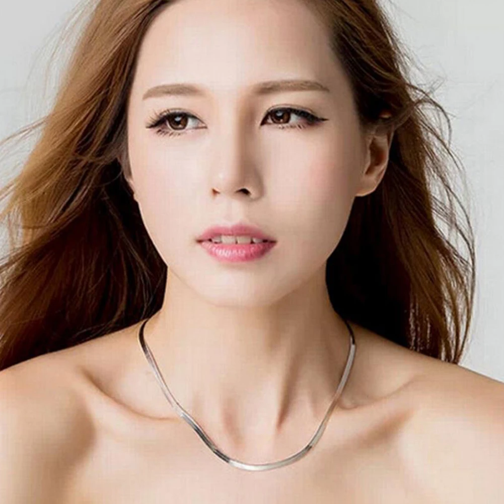 Прямая доставка для женщин серебряное ожерелье гладкая цепочка Torques цепочки и