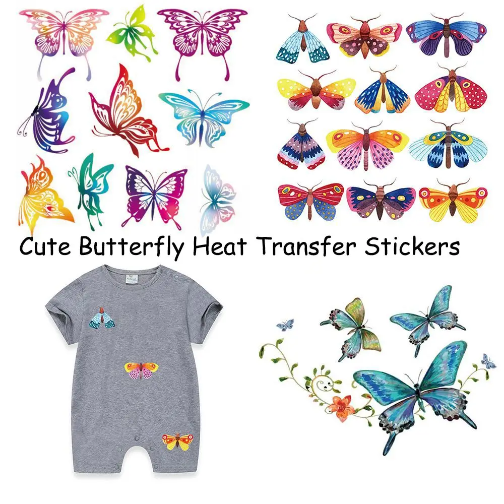 Flower Butterfly Patch Iron On Appliques T-shirt Dresses A-level Washable Heat Transfer Stickers Clothes DIY Printing | Дом и сад