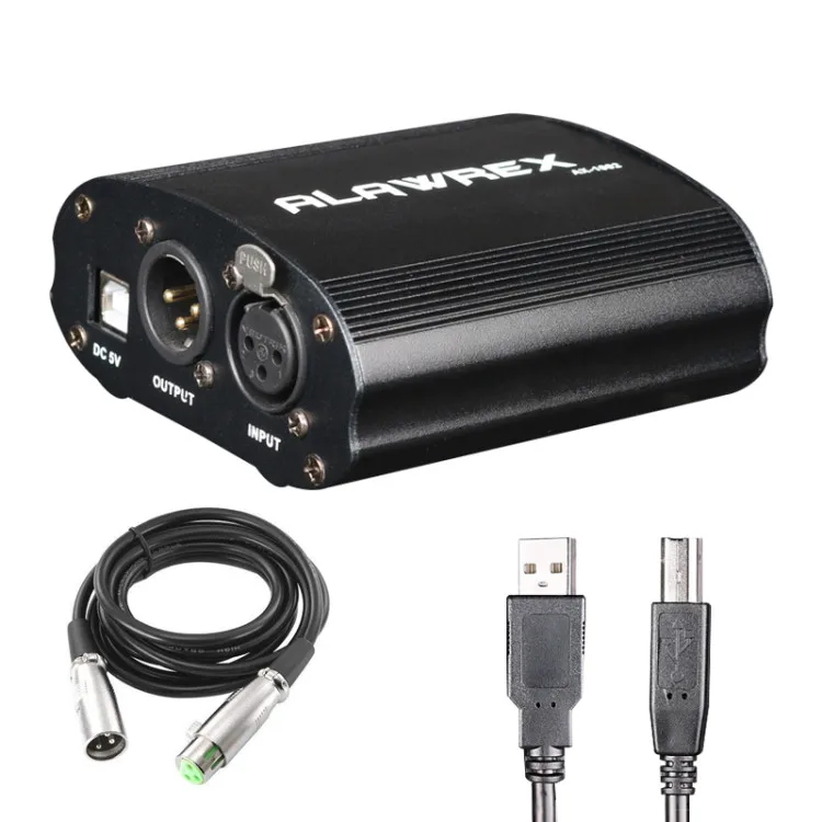 ALAWREX USB 1-канальный 48В питания w/адаптер XLR аудио кабель для конденсаторный микро микрофон для записи оборудование - Цвет: USB Phantom power