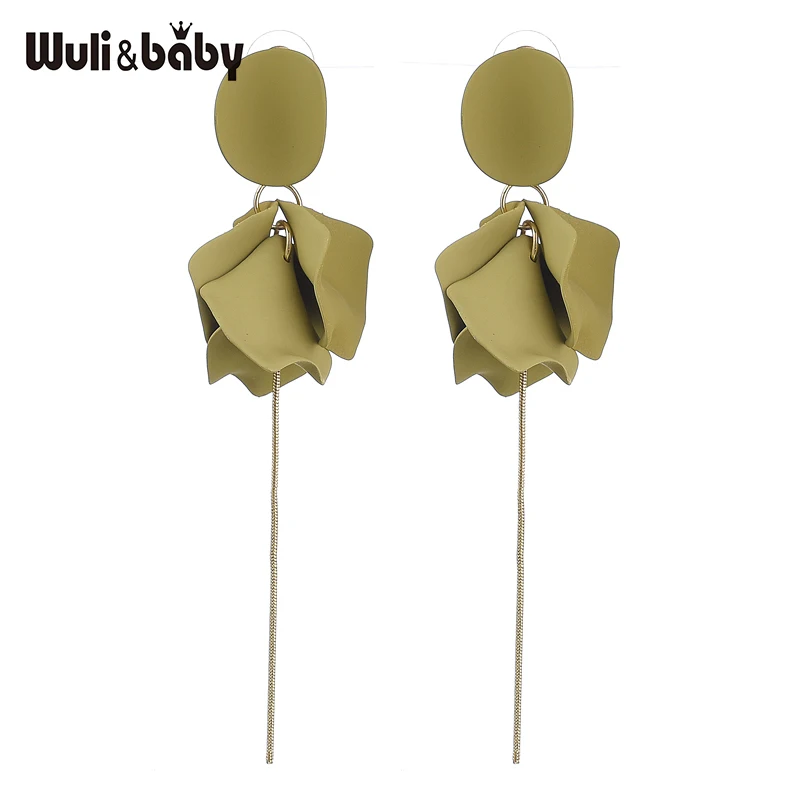 Wuli &amp baby четыре дизайна Круглые Капли воды серьги для женщин цветочные ювелирные