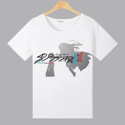 Мужская футболка из полиэстера с короткими рукавами New Anime DARLING in the FRANXX|t-shirt anime|anime