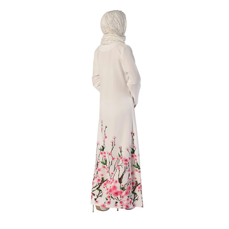 Модное Макси хиджаб с цветочным узором платье abaya Дубай Бангладеш турецкий
