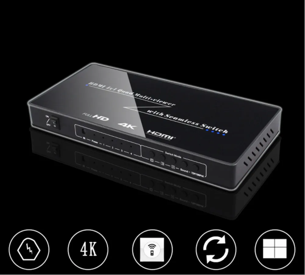 HDMI 4 разветвитель изображения 4k HD многоканальный Открытый четыре в одном