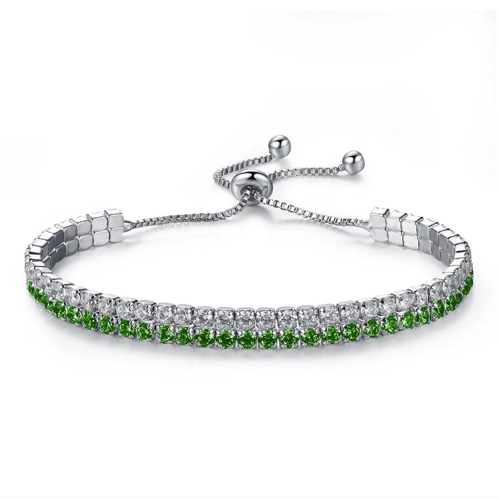 UB0125B Green UMODE, модный, 3 цвета, модный, очаровательный, кубический цирконий, Теннисный браслет и браслеты для женщин, женские подарки, новые роскошные ювелирные изделия UB0125 - Окраска металла: UB0125B Green