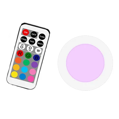 1 lamp 1 remote Регулируемая беспроводная RGB светодиодная подсветка под шкаф сенсорный и пульт дистанционного управления на батарейках светодиодный светильник шайба для гардероба кухни лестницы - Цвет: 1 lamp 1 remote