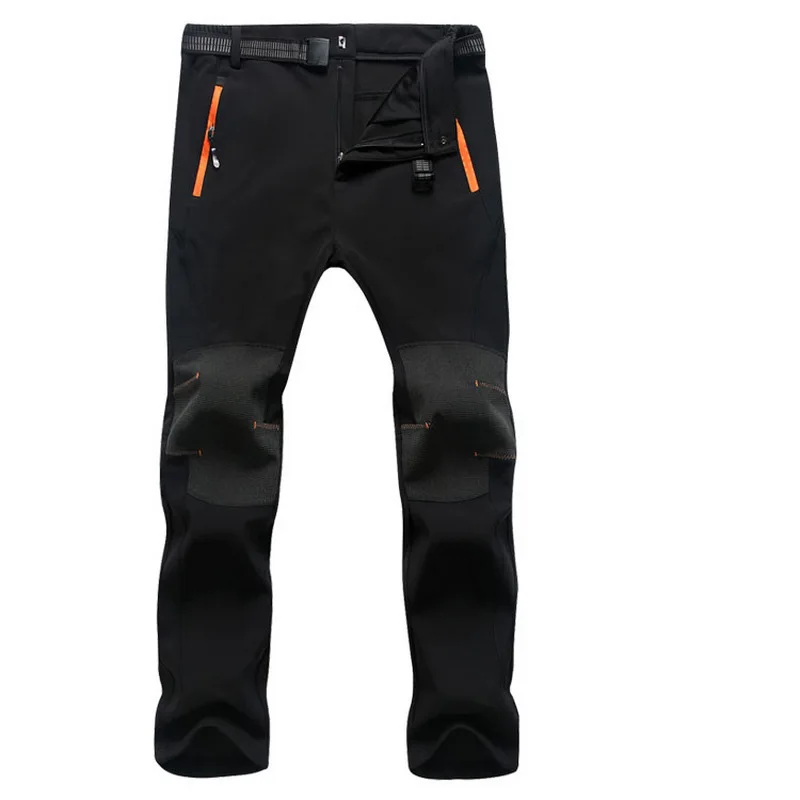 Men Black NUONEKO Мужские Женские флисовые софтшелл брюки водонепроницаемые походные брюки уличные спортивные рыбацкие треккинговые лыжные походные брюки PM27 - Цвет: Men Black