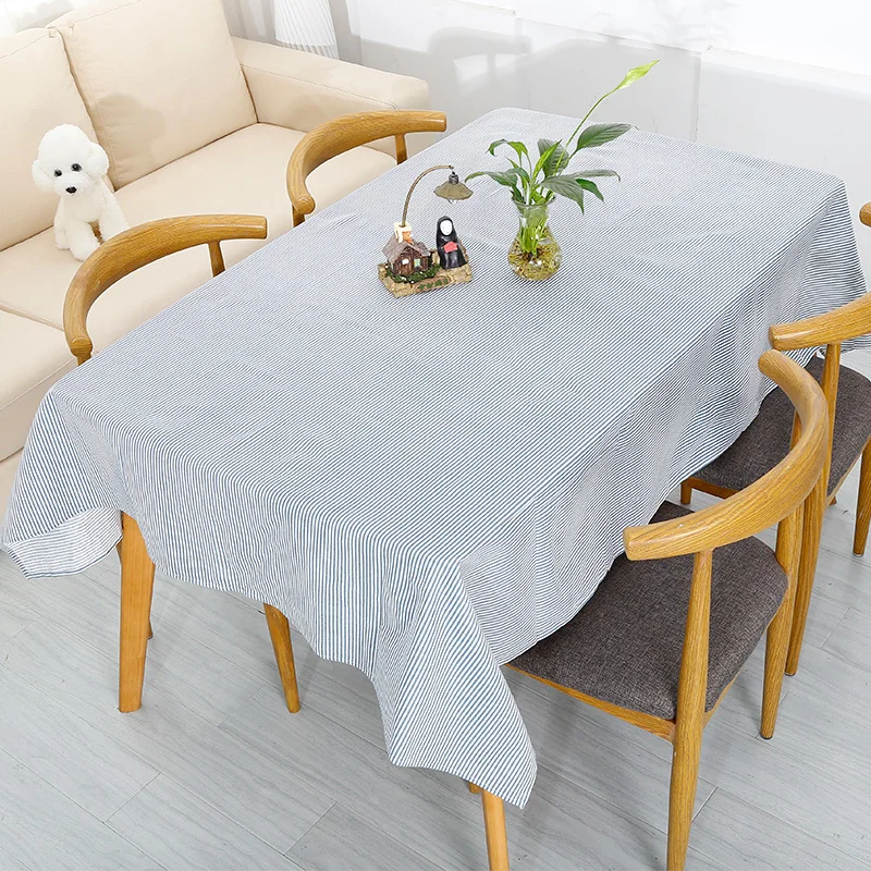ESQUIRE Linen Cotton Tablecloths Stripe Square Rectangle Modern Table Cloth Dining Protection Cover Hotel Home Decoration | Дом и сад