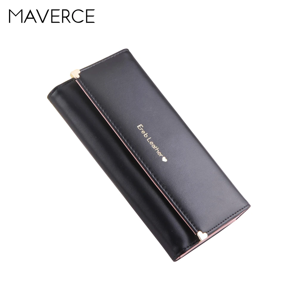 

3 Color fashion Love decoration Hasp Women Wallets Women's Purse Long Korean style style Ladies Wallet PU Leather Card Holder