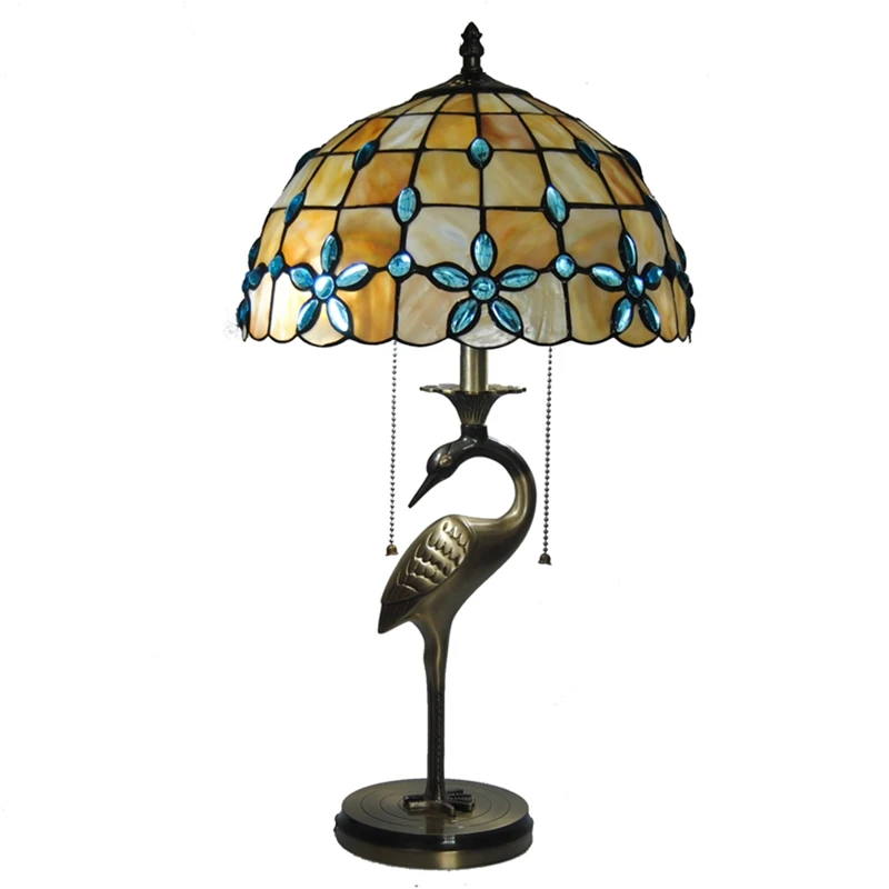 Светодиодные настольные лампы FUMAT Tiffany с абажуром из натуральной ракушки медная