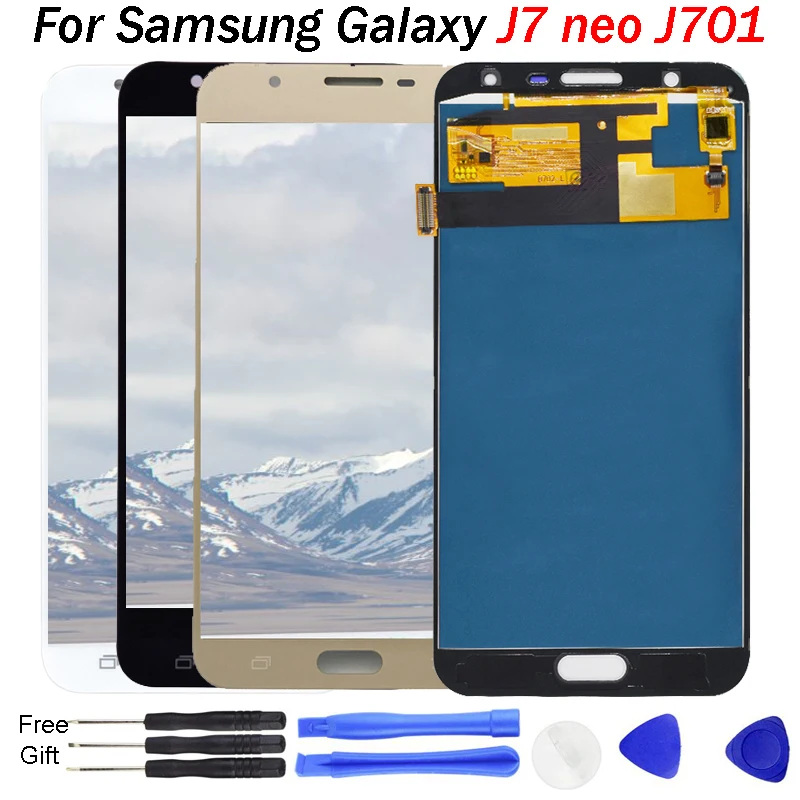 Для samsung J701 ЖК дисплей для Galaxy J7 neo J701F J701M сенсорный экран дигитайзер сборка яркий