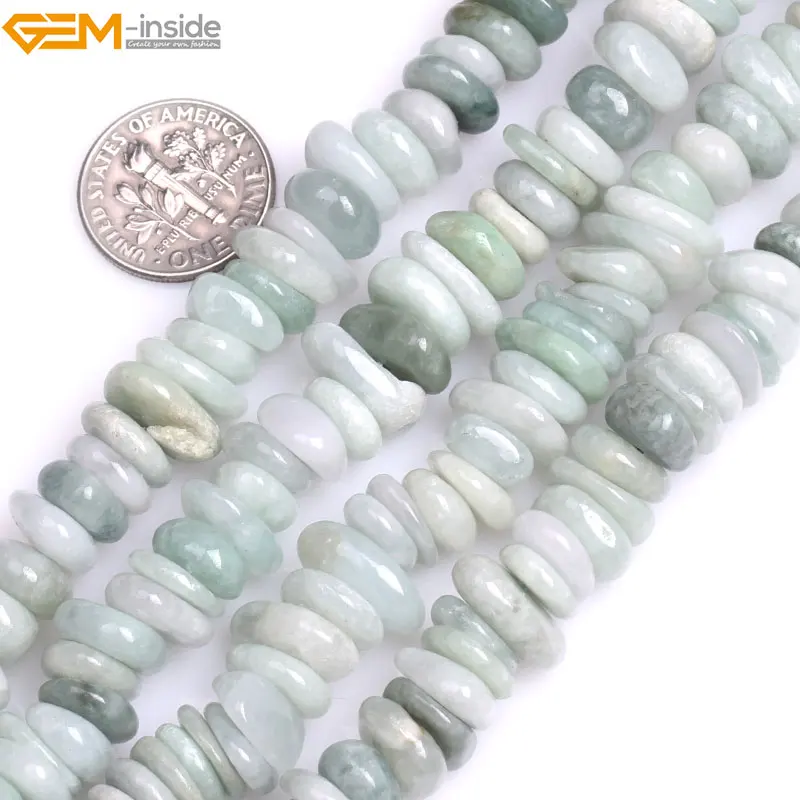 Gem-inside 4-9X11-12 15inch Natural Australian Jades Freeform Heishi Rondelle Stone Beads For Jewelry Making Necklaces DIY | Украшения и