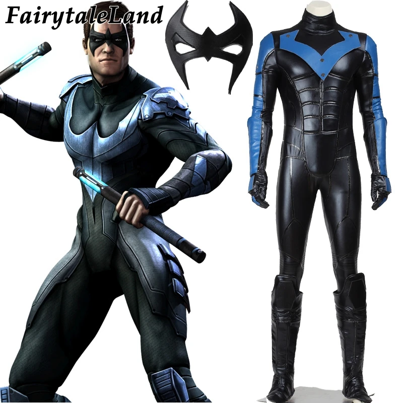 Костюм на Хэллоуин костюм Бэтмена Arkham City»; костюм Nightwing костюм для взрослых Для мужчин супергероя, костюм Бэтмена, косплей на заказ
